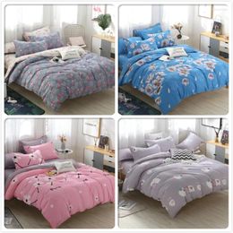 Bedding Sets Classical Pink Blue Grey Duvet Cover Pillowcase 3pcs Adult Kids Soft Cotton Bed Linens Quilt Comforter Pillow Case