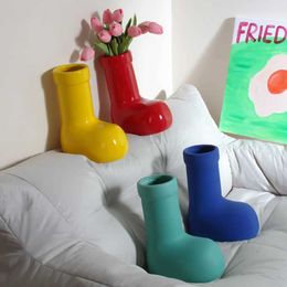 Vases Ceramic Shoes Galoshes Boots Floral Arrangement Accessories Hydroponics Flowerpot Pen Container Shoe Vase Home Decoration J240515