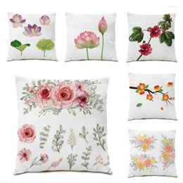 Pillow Living Room Decoration Velvet Fabric Polyester Linen Home Decor Flower Fashion Pilow Cover Covers Decorative Cases E0753