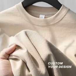 Oversized Drop shoulder High Quality 250gsm Cotton Blank Plain Tshirt Custom 3D Printing Plus Size Mens T-Shirts