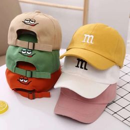 Girls Boy Adjustable Children's Kid Baseball Cap Sunscreen Baby Hat Hip Hop M Letter Embroidered Kids Caps 1-6-8-12-15 Years L2405