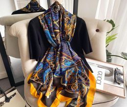 Fashion Scarf Silk Scarves Spring Luxury Chiffon Flower Print Beach Towel Scarf For Designer Women Lady Sunscreen Thin Gauze Scarf7213492