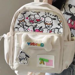 School Bags MBTI Cute Pochacco Womens Backpack Y2k Designer College Style Fashion Backpacks Casual Daily Aesthetic Kawaii Female Bag