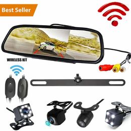 Wireless Car Backup Camera Easy Installation 4.3'' Rear View Monitor With Night Vision Kit For Pickup Truck Minivan