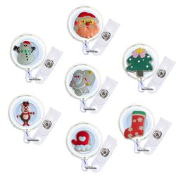 Other Home Decor Fluorescent Christmas Cartoon Badge Reel Retractable Nurse Id Card Cute Holder Clips For Name Tag Office Funny Drop D Otygt