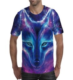 Men039s TShirts Tee Shirt Men Wolf King Blue Graphic Oversized Tshirt For Personalised Boy Top Casual Clothing Summer Short S8741787