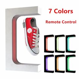 7 Colours LED Acrylic Magnetic Levitating Shoe Display 360 Degree Floating Perfect Sneaker head Gift Home Decoration 240518