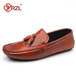 Casual Shoes YRZL Men Comfortable Leather Loafers For Man Fahsion Driving Moccasins High Quality Slip On Tassel
