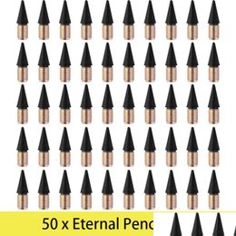 Pencils Wholesale 50Pcs Replaceable Pencil Nib Tip Head For Unlimited Writing Pen No Ink 240304 Drop Delivery Office School Business Dhemi