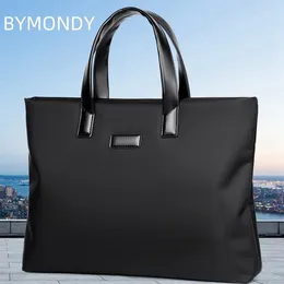 Briefcases BYMONDY Briefcase For Men Classic British Business Handbag Messenger Bags Nylon Waterproof Office Work Documents Storage Bag