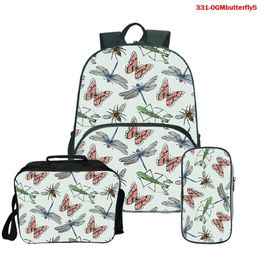 Backpack Butterfly 3d Print Mochila For Women Men Travel Bookbag Mochilas Teenager Boys Girls School Bags 3pcs Sets