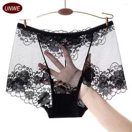 Women's Panties Transparent Women Lace See Through High Waist Underwear Ladies Plus Size Hollow Out Floral Fashion Briefs