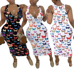 women designer dresses butterfly print women dresses Sexy Vneck butterfly print dress Fashion long dress summer home clothes SXX1263625