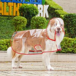 Dog Apparel Pet Raincoat Clear Waterproof Clothes Hooded Rain Jacket Plastic Puppy Poncho Rainwear For Small Medium