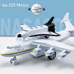 Aircraft Modle An225 Mriya alloy aircraft model large air transportation model simulation metal flight model sound and light childrens gift