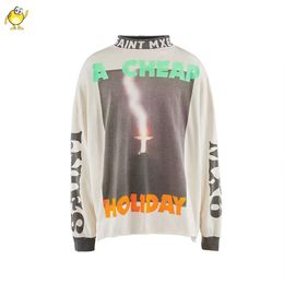 Oversize Streetwear Men Woman Long Sleeve T-shirts Cotton Hip Hop Fashion Round Neck Top High Quality