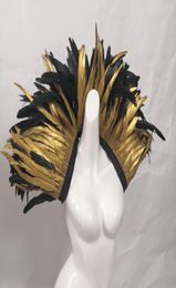 Scarves Gold Carnival Festival Costume Showgirl Feather Collar For Party Festival ETC4097896