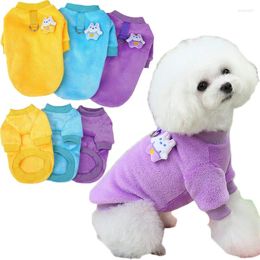 Dog Apparel Fleece Clothes Autumn Winter Purple Blue Yellow Soft Cat Hoodies Coat Pet Puppy Kitten Sweatshirt For Small Dogs York XS