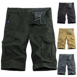 Men's Shorts Multi Pockets Cotton Cargo Tactical Comfy Loose Work Pants Mens Clothing Waterproof Hiking Track