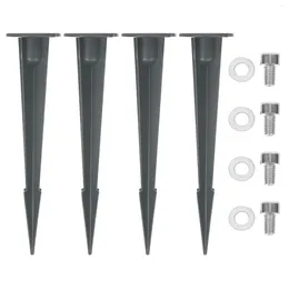 Garden Decorations 4 Pcs Lawn Light Pole Replacement Ground Stake Spike Outdoor Solar Lights Stakes For Nail Metal