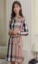 Luxury Fashion Women039s Vintage Classic Plaid Shirt Long Dress Office Lady British Style Long Sleeve tartan t shirt Casual Dre7058289