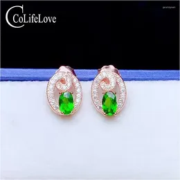 Stud Earrings CoLife Jewellery Real Natural Chrome Diopside 3mm 5mm VVS Silver 925