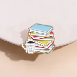 Brooches Personalised Niche Coffee And Book Shaped Artistic Cartoons Love To Learn Metal Enamel Badges Clothing Pins Decorations