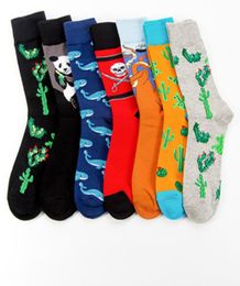 Cute Octopus Whale Panda Animals Plant Cactus Cartoon Happy Men Socks Fashion Funny Harajuku Casual Cotton Socks Autumn Winter 2pc9289234