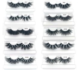 30mm Mink Eyelashes 3D Fluffy Soft False Eyelash Wispy Lashes Big Clear Tray Label Makeup Dramatic Long7425670