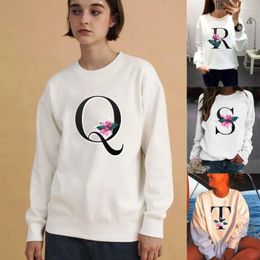 Women's Hoodies O-neck Pullover Hoodie Sweater Letter Printing Series Long Sleeve Spring And Autumn Thin Sweatshirt Ladies Pullovers