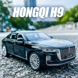 Diecast Model Cars 1 24 HongQi H9 Luxury Car Alloy Diecasts Toy Vehicles Metal Toy Car Model Sound and light Pull back Collection Kids Toy Y2405202LS3