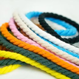 1pair Simple Round Fried Dough Twists Rope Shoelace Color 06cm Thick Cotton Running Sneaker 120cm Long Boots 240520