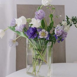 Vases Clear Book Flower Vase Shape Cute Bookshelf Decor Floral Arrangement Home