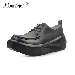 Casual Shoes Muffin Men British Retro All-match Cowhide Designer High Quality Natural Leather Loafers