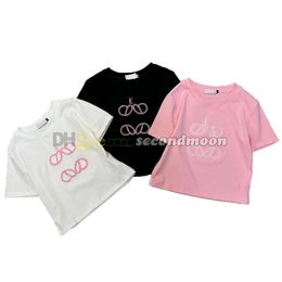 Letter Embroidered T Shirt Women Cropped T Shirts Spring Summer Short Sleeve Tee Crew Neck Tees