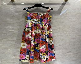 2022 women summer vest long dress sexy dresses with garden print female designer dresses sleeveless tee clothing2586805
