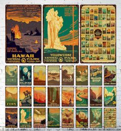 Metal Painting Vintage National Park Metal Tin Signs Landscape Retro Posters Art Movie Iron Painting Shabby Home Room Bar Decor Wa9642359