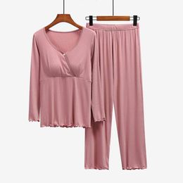 Breastfeeding for Nightwear Sleepwear Nursing Pregnant Women Pregnancy Breast Feeding Pamas Suits Maternity Clothes L2405 20