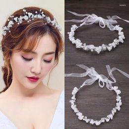 Headpieces Crystal Pearl Flower Hair Vine Band Headband Tiara For Women Bride Girl Rhinestone Wedding Bridal Accessories Jewellery