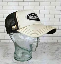 White LEATHER w/ Black Mh LIMITED EDITION Hat Vintage Trucker Cap7954149