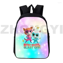 Backpack Top Quality 3D Cartoon SuperKitties School Waterproof Laptop Bag 12/16 Inch Multifunction Shoulder Kids Bookbag