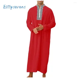 Ethnic Clothing Men'S Robe Daily Causal All-Match Regular Pullover Zipper Closure Casual Wear Home Outdoor Party Comfy Straight Muslim