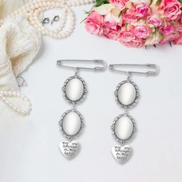 Brooches 2Pcs Wedding Bouquet Po Charms Memorial Bridal For Bride