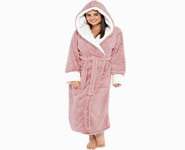 Spring Autumn Winter sleepwear women039s robes S5XL Women039s bathrobes hooded Long sleeve Robe Niggown women homewear bath4320499