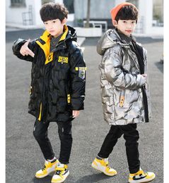 Down Coat Winter 5-15Yrs Children's Clothing Snow Wear Thicken Warm Hooded Smooth Cotton Padded Kids Outerwear Boys Jacket Clothes