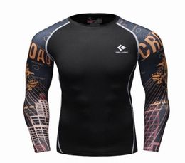 Mens Compression Long sleeve Breathable Quick Dry T Shirts Bodybuilding Weight lifting Base Layer Fitness Tight Tops Tshirt1287357