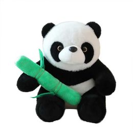 Stuffed Plush Animals New Cute Panda Hug Bamboo Leaves Plush Toy Kaii Soft Cartoon Stuffed Animals Pandas Plushies Doll Classic Kids Babys Gifts