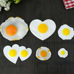 Decorative Flowers 1pc Artificial Fruits Eggs Vegetables Kitchen Toys Egg Simulated Fried DIY Creative Handmade Children Party Decoration