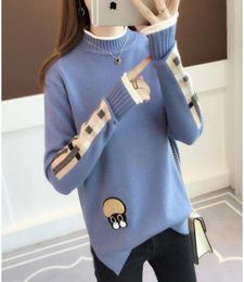 Women Solid Knit Pullovers Ladies Fashion 2019 New Autumn Fashion Pull Tops Fall Yellow Casual Warm Sweaters High Quality T2001019609391