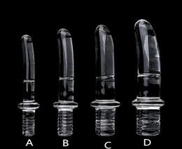 Diameter16202530mm Big Crystal Handle Glass Dildo Realistic Artifical Dildo Anal Stimulation Sex Toys Dildo For Women Glass Y201761736